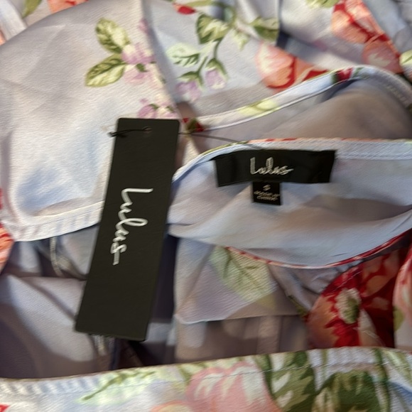 NWT Lulus Floral Halter Top Swing Dress Tie Back Lined Size Small - Picture 7 of 10